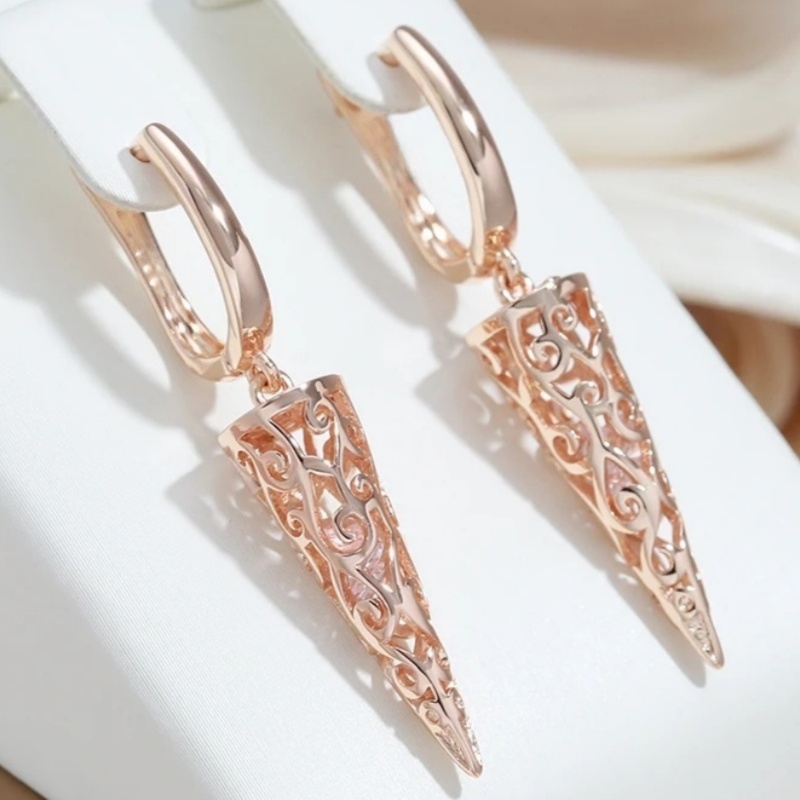 Women's Vintage Rose Conical Bubbling Earrings